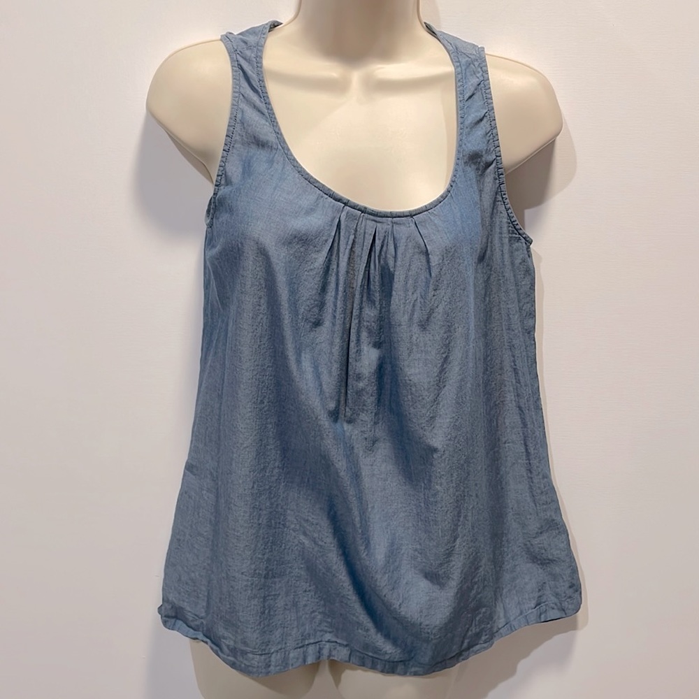CAbi denim sleeveless shirt size S